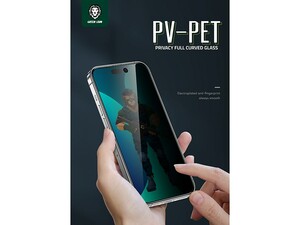 محافظ صفحه نمایش شیشه ای حریم شخصی آیفون 14 پرو گرین Green iPhone 14 Pro 3D Pv-Pet Privacy Full Glass