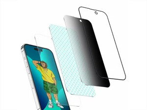 محافظ صفحه نمایش شیشه ای حریم شخصی آیفون 14 پرو گرین Green iPhone 14 Pro 3D Silicone+ Privacy Glass