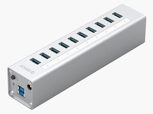 قیمت هاب 10 پورت پر سرعت یو اس بی همراه با آداپتور اوریکو ORICO USB3.0 HUB A3H10-U3-V2