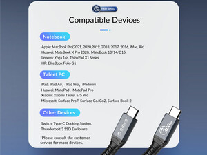 کابل تاندربولت 2 متری اوریکو ORICO TBW4-20 Thunderbolt 4 Data Cable