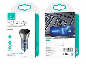 شارژر فندکی فست شارژ 72 وات یوسمز مدل usams car charger CC155