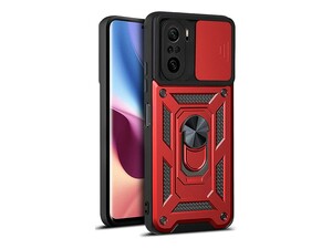 قاب محافظ لنز و حلقه دار شیائومی Xiaomi Poco F3 Slide Camera &amp;amp; Ring Holder Stand Case