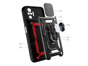 قاب محافظ لنز و حلقه دار شیائومی Xiaomi Redmi Note 10 Pro/Redmi Note 10 Pro Max Slide Camera &amp;amp; Ring Holder Stand Case