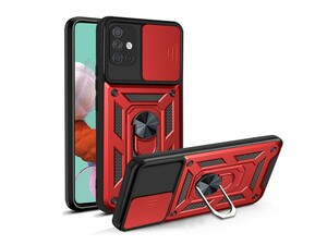 قاب محافظ لنز و حلقه دار سامسونگ Samsung Galaxy A71 Slide Camera &amp;amp; Ring Holder Stand Case