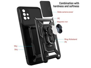 قاب محافظ لنز و حلقه دار سامسونگ Samsung Galaxy A71 Slide Camera &amp;amp; Ring Holder Stand Case