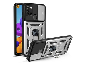 قاب محافظ لنز و حلقه دار سامسونگ Samsung Galaxy A21S Slide Camera &amp;amp; Ring Holder Stand Case