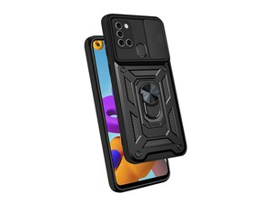 قاب محافظ لنز و حلقه دار سامسونگ Samsung Galaxy A21S Slide Camera &amp;amp; Ring Holder Stand Case