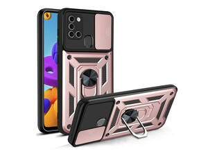 قاب محافظ لنز و حلقه دار سامسونگ Samsung Galaxy A21S Slide Camera &amp;amp; Ring Holder Stand Case