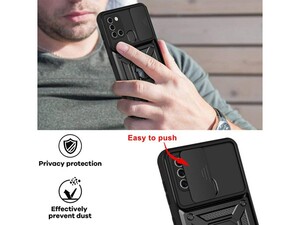 قاب محافظ لنز و حلقه دار سامسونگ Samsung Galaxy A21S Slide Camera &amp;amp; Ring Holder Stand Case