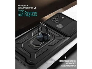 قاب محافظ لنز و حلقه دار سامسونگ Samsung Galaxy A21S Slide Camera &amp;amp; Ring Holder Stand Case