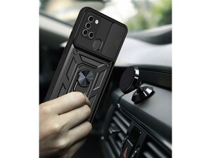 قاب محافظ لنز و حلقه دار سامسونگ Samsung Galaxy A21S Slide Camera &amp;amp; Ring Holder Stand Case