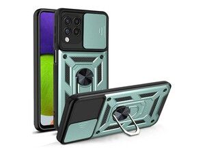 قاب محافظ لنز و حلقه دار سامسونگ Samsung Galaxy A22 4G Slide Camera &amp;amp; Ring Holder Stand Case