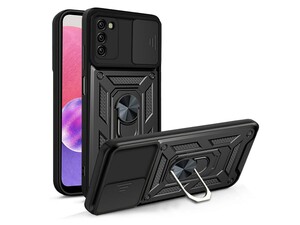 قاب محافظ لنز و حلقه دار سامسونگ Samsung Galaxy A03S Slide Camera &amp;amp; Ring Holder Stand Case