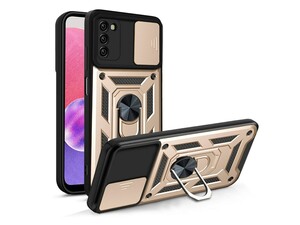 قاب محافظ لنز و حلقه دار سامسونگ Samsung Galaxy A03S Slide Camera &amp;amp; Ring Holder Stand Case