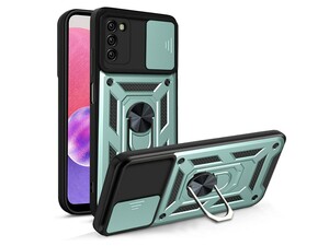 قاب محافظ لنز و حلقه دار سامسونگ Samsung Galaxy A03S Slide Camera &amp;amp; Ring Holder Stand Case