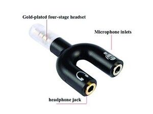 مبدل یک به دو میکروفون و هدفون 2خط به جک صدا 3خط Converter 3.5 mm Jack to Microphone and Headphones