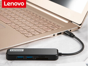 قیمت هاب و رم‌ریدر تایپ‌سی با 5 پورت لنوو Lenovo 5 in 1 USB-C HUB HDMI 4K EH05