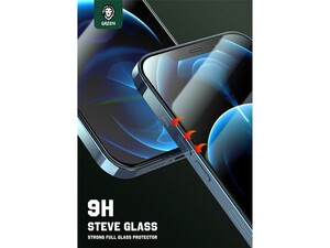 محافظ صفحه نمایش شیشه ای آیفون 12 و 12 پرو گرین Green iPhone 12/12 Pro 9H Steve Glass Strong Full Screen Protector