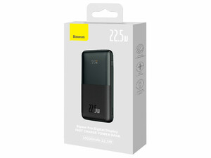 پاور بانک شارژ سریع 22.5 وات به همراه 30 سانتی‌متری بیسوس Baseus Bipow Pro Digital Display Power Bank 20000mAh PPBD030001