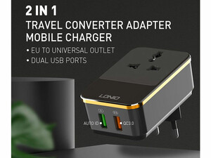 قیمت شارژر دیواری و مبدل برق مسافرتی الدنیو Ldnio Travel Converter Adapter Mobile Charger SC1205