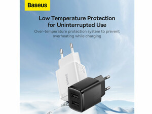 خرید شارژر دیواری یواس‌بی 10.5 وات بیسوس Baseus Compact Charger 2U EU CCXJ010201