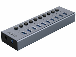 خرید هاب 10 پورت یو اس بی فلزی اوریکو ORICO-BT2U3-10AB Multi-port Hub With Individual Switches