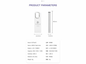 قیمت فلش مموری 128 گیگابایت یو اس بی 3.0 کوتتسی Coteetci USB 3.0 flash Drive CS8831-128G