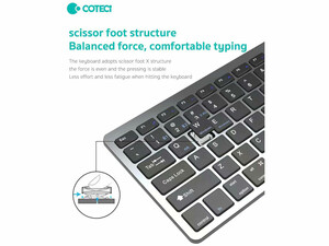 قیمت کیبورد بی سیم سه حالته کوتتسی Coteetci Three-mode wireless keyboard 84007