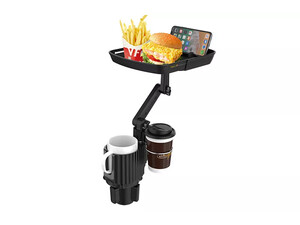 خرید هولدر لیوانی به همراه سینی خوراکی خودرو  car cup holder with tray for car cup food tray with attachable tray