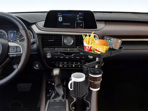 قیمت هولدر لیوانی به همراه سینی خوراکی خودرو  car cup holder with tray for car cup food tray with attachable tray