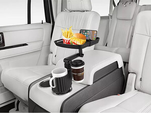 خرید هولدر لیوانی به همراه سینی خوراکی خودرو  car cup holder with tray for car cup food tray with attachable tray