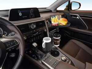 فروش هولدر لیوانی به همراه سینی خوراکی خودرو  car cup holder with tray for car cup food tray with attachable tray