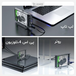 باکس هارد اینترنال به اکسترنال اوریکو با استند ORICO 2.5 inch Transparent USB3.0 Hard Enclosure Stand 2159U3