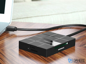 هاب یواس بی و کارتخوان یوگرین Ugreen USB3 To 3 Port USB3 Hub With Card Reader