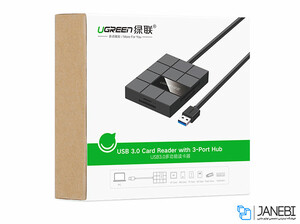 هاب یواس بی و کارتخوان یوگرین Ugreen USB3 To 3 Port USB3 Hub With Card Reader