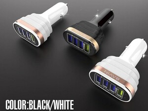 شارژر فندکی فست شارژ خودرو با چهار پورت یواس‌بی باوین BAVIN QC3.0 4 USB CAR CHARGER WITH MICRO CABLE PC587