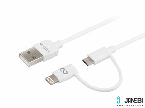 کابل دو پورت نزتک Naztech Hybrid 2-in-1 micro/lightning/data 6ft MFi cable