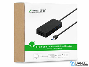 هاب یواس بی و کارتخوان یوگرین Ugreen 3-Ports USB 3.0 Hub With Card Reader