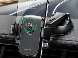 پایه نگهدارنده موبایل داخل خودرو جویروم Joyroom Mechanical Wireless charging car holder (dashboard) 15W JR-ZS213