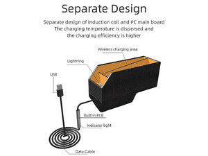 جعبه نظم دهنده و شارژر وایرلس سه کاره مدل 3IN1 Wireless Charging Car Storage Box