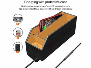 جعبه نظم دهنده و شارژر وایرلس سه کاره مدل 3IN1 Wireless Charging Car Storage Box