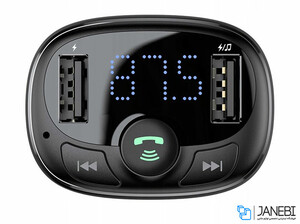 شارژر فندکی با قابلیت پخش موسیقی و تماس و کارتخوان بیسوس Baseus T-Type Bluetooth Car Charger