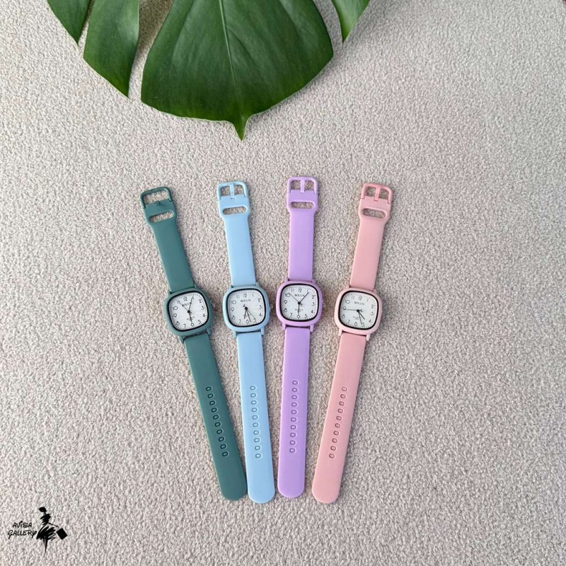 ساعت مچی بند سیلیکونی بلون مربعی کوارتز AB1148