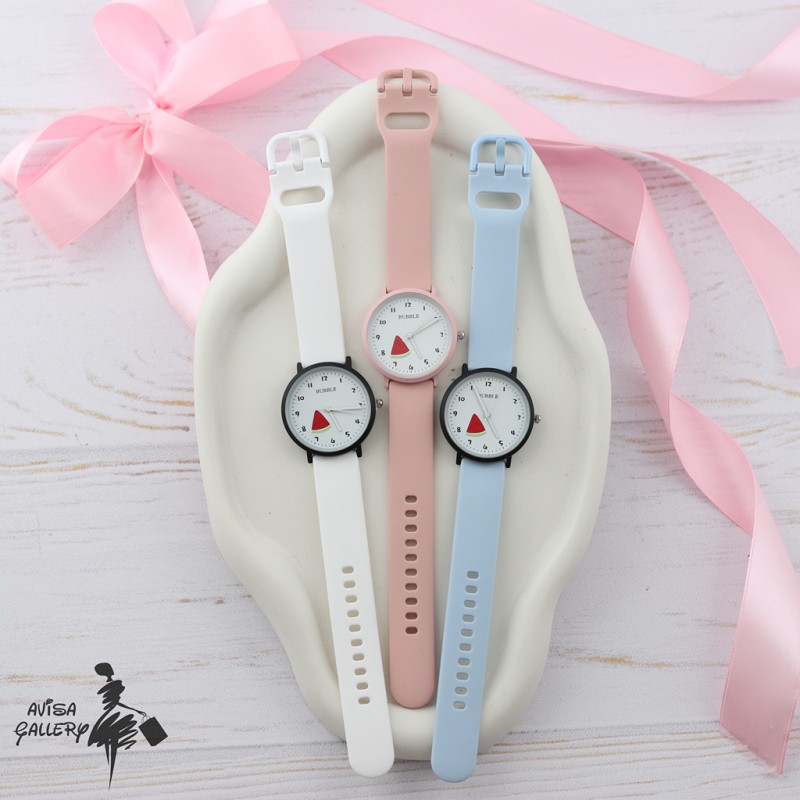 ساعت مچی بند سیلیکونی بابل هندوانه  AB1110