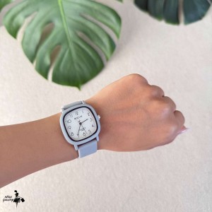 خرید ساعت مچی بند سیلیکونی بلون مربعی کوارتز AB1148