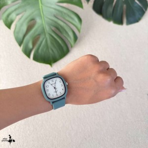 ساعت مچی بند سیلیکونی بلون مربعی کوارتز AB1148