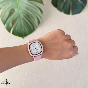 ساعت مچی بند سیلیکونی بلون مربعی کوارتز AB1148