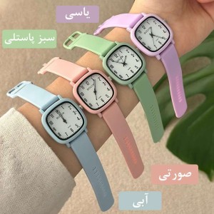 ساعت مچی بند سیلیکونی بلون مربعی AB1048