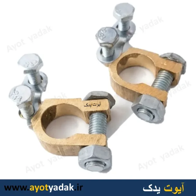 سر باطری برنجی جفت برند rosha-ارسال رایگان-گارانتی شش ماه-قیمت عمده