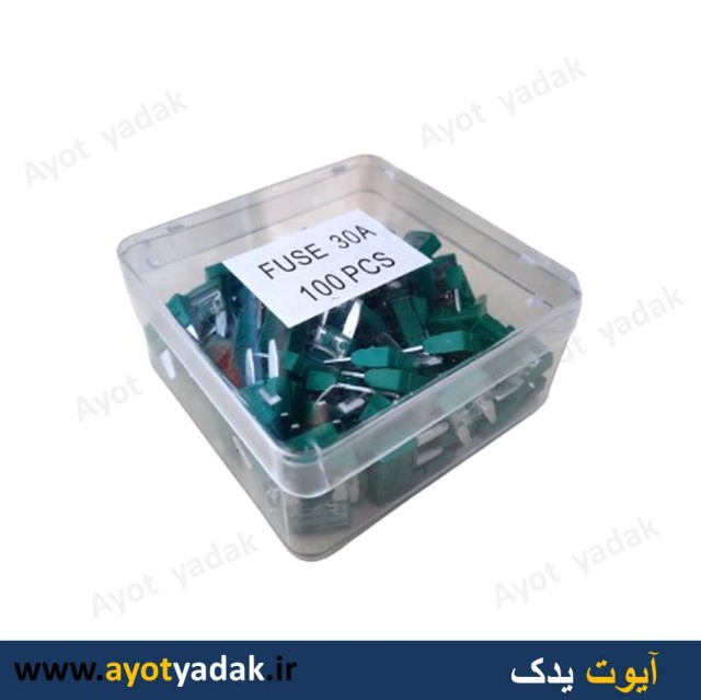 مینی فیوز کوچک  30  آمپر یک رو شیشه ای وارداتی درجه یک  (بسته 100 عددی) -ارسال رایگان-گارانتی شش ماه-قیمت عمده